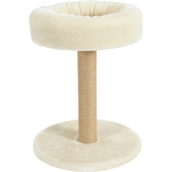 Arbre à chat 2 en 1, ø 35 cm x hauteur 45 cm, couleur beige, pour chats et
