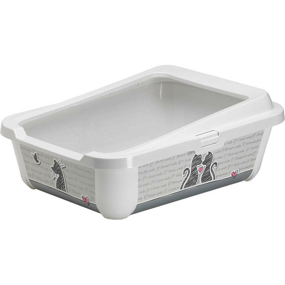 Bac a litière hercules blanc 51 x 39 x h 19 cm pour chat