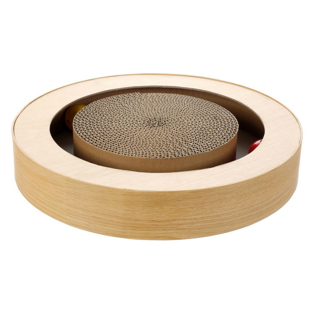 Griffoir jouet avec 2 balles, ø 35 x 5.5 cm, pour chat