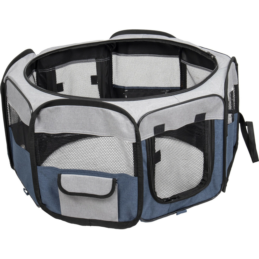 Enclos flavio ø74 cm hauteur 35 cm couleur gris bleu pour petit chien.