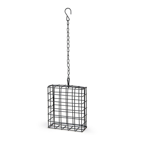 Support pain de graisse en métal noir pour oiseaux