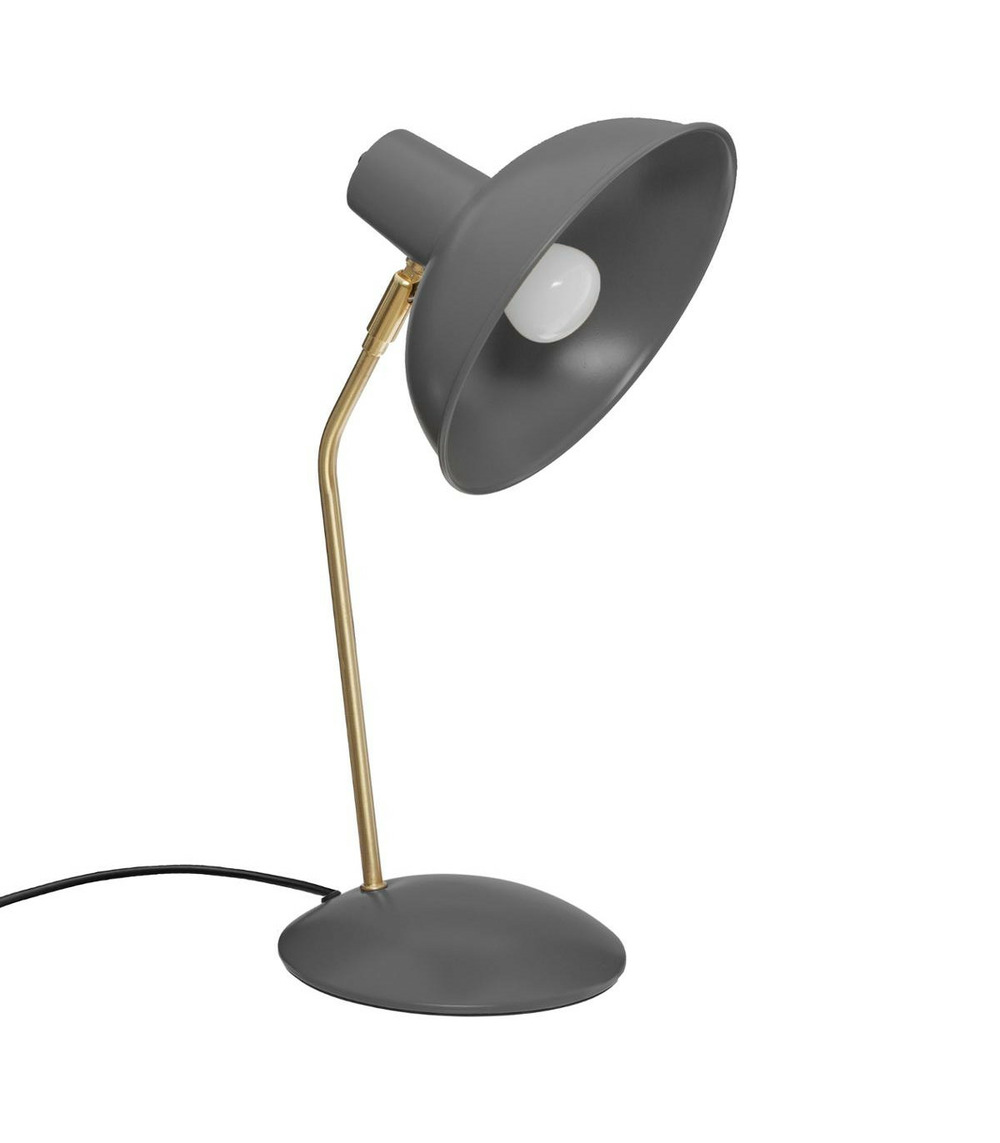 Lampe de bureau en métal gris h 38 cm