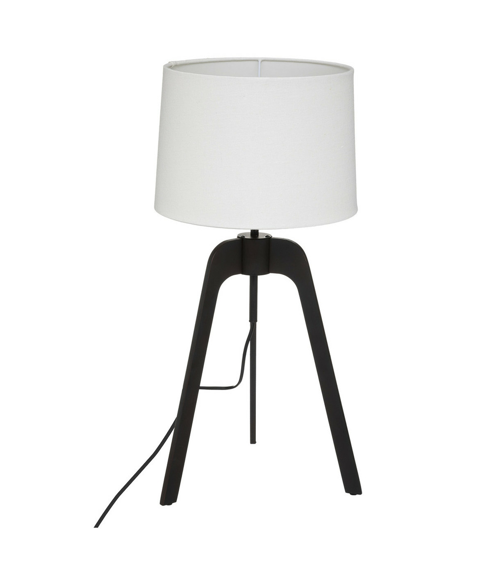 Lampe trépied en bambou et métal h 58.5 cm