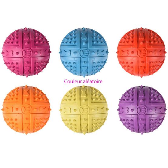 1 balle en caoutchouc ø 9 cm - pour chien couleur aléatoire