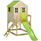 Maison de jardin enfant extérieur - cabane en bois avec plateforme et toboggan -