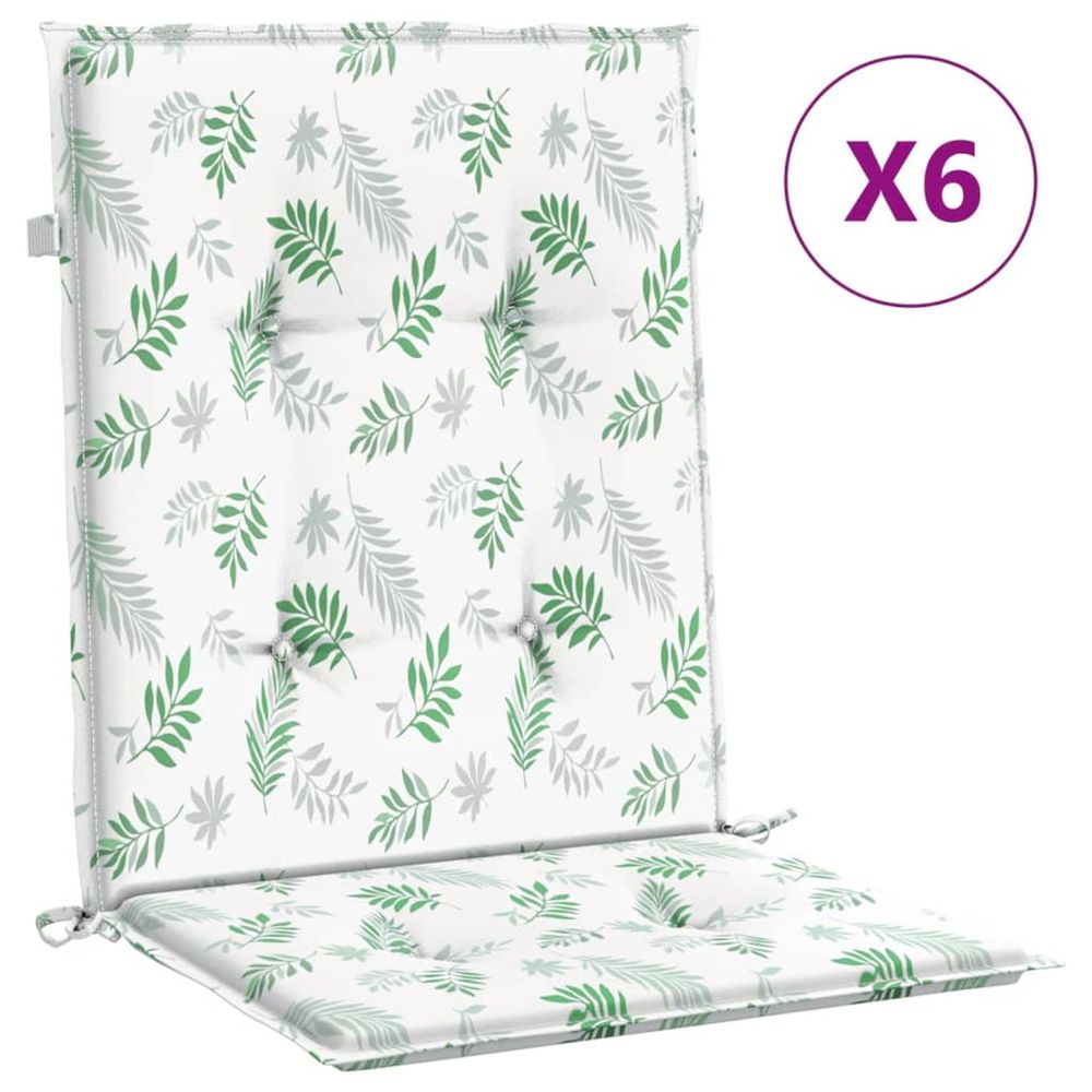 Coussins de chaise à dossier bas lot de 6 modèle de feuille