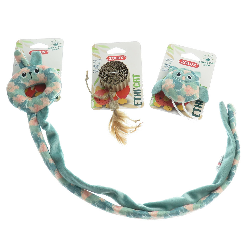 3 jouets, chouette, disque carton et jouet de porte tissu feuille , pour c