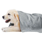 Serviette microfibre super absorbante, grise, 50 x 80 cm, pour chien.