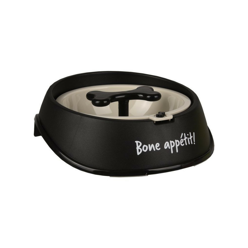 Gamelle anti -glouton noir, ø 15,5 cm, 650 ml, pour chien.