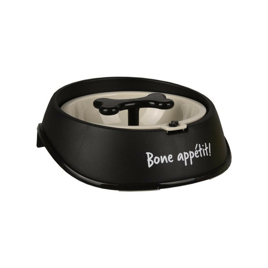 Gamelle anti -glouton noir, ø 15,5 cm, 650 ml, pour chien.