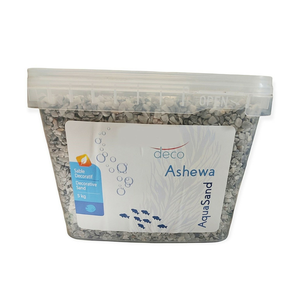 Gravier décoratif 2-3 mm gris ashewa aquasand 5 kg pour aquarium