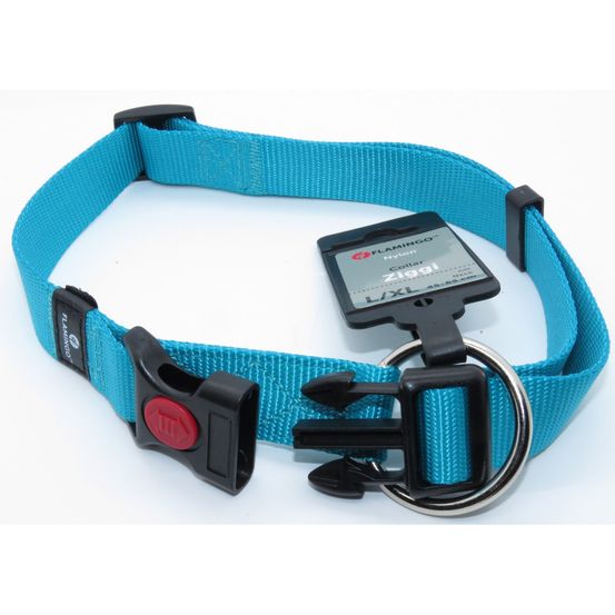 Collier ziggi turquoise 45 -65 cm. 25 mm . Taille l/xl. Pour chien.