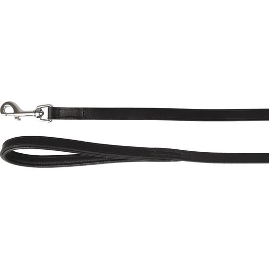 Laisse arizona en cuir noir taille 130 cm x 15 mm pour chien