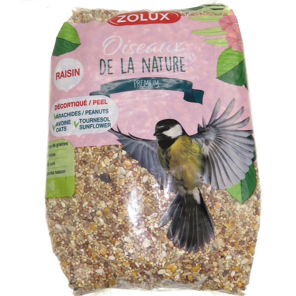 Graines mélange premium décortiqué 2.5 kg pour oiseaux