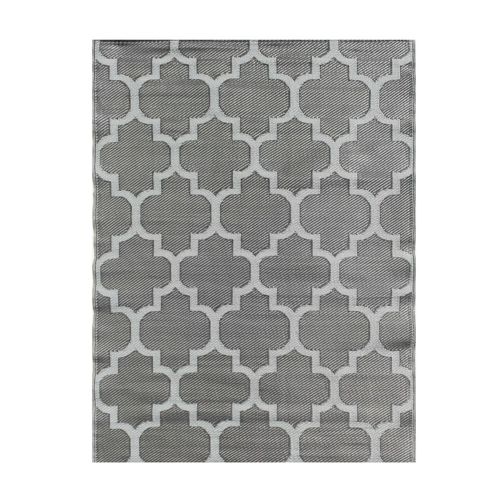 Tapis d'extérieur en plastique tressé - 120x160cm - anthracite - réversible - 100% polypropylène - 400gr / m² - st raphael