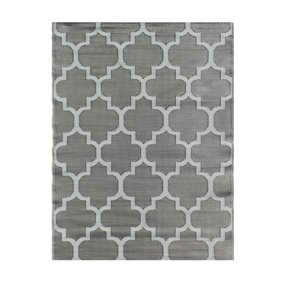Tapis d'extérieur en plastique tressé - 120x160cm - anthracite - réversible - 100% polypropylène - 400gr / m² - st raphael