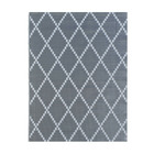 Tapis d'extérieur en plastique tressé - 150x220cm - gris - réversible - 100% polypropylène - 400gr / m2 - tunis