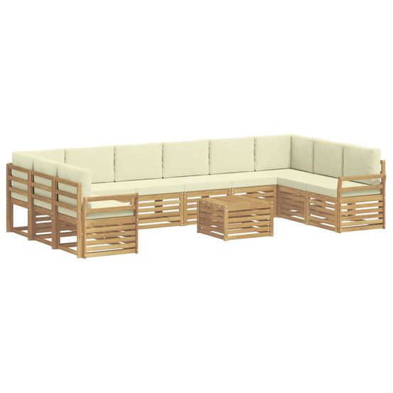 Ensemble de canapés d'extérieur 11 pc blanc et crème polyester