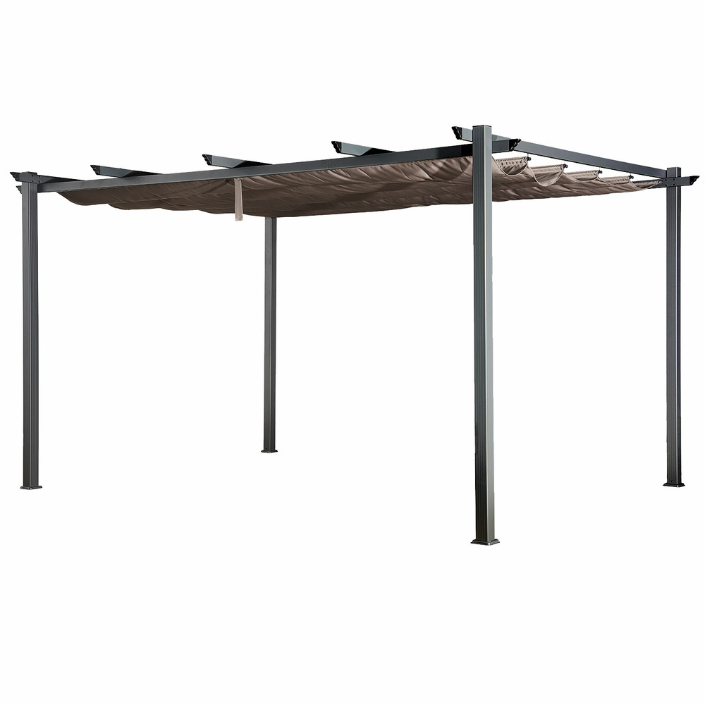 Pergola autoportante 3 × 4m cassis taupe - structure aluminium