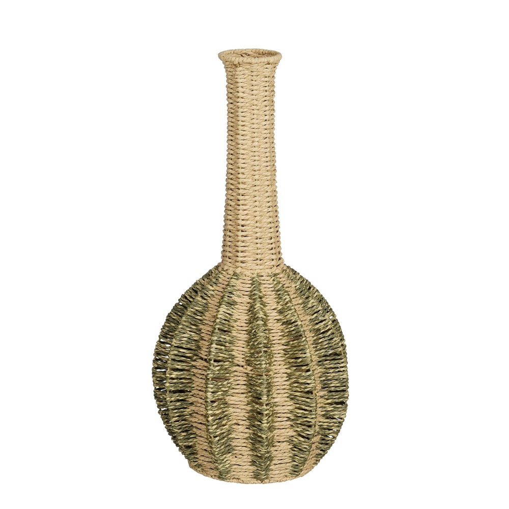 Mica decorations vase decoratif - vase fleur 56 x ø25 cm - decoration salon pour interieur - papier, fer - jaune clair, vert