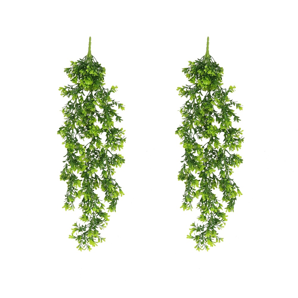 Chute plante artificielle de buis 74cm lot de 2