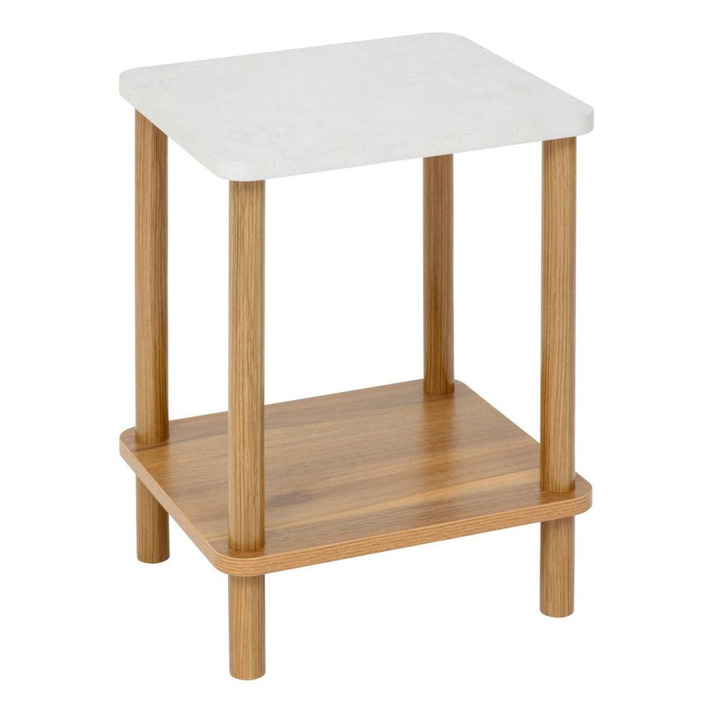 Table d'appoint come bois et effet marbre