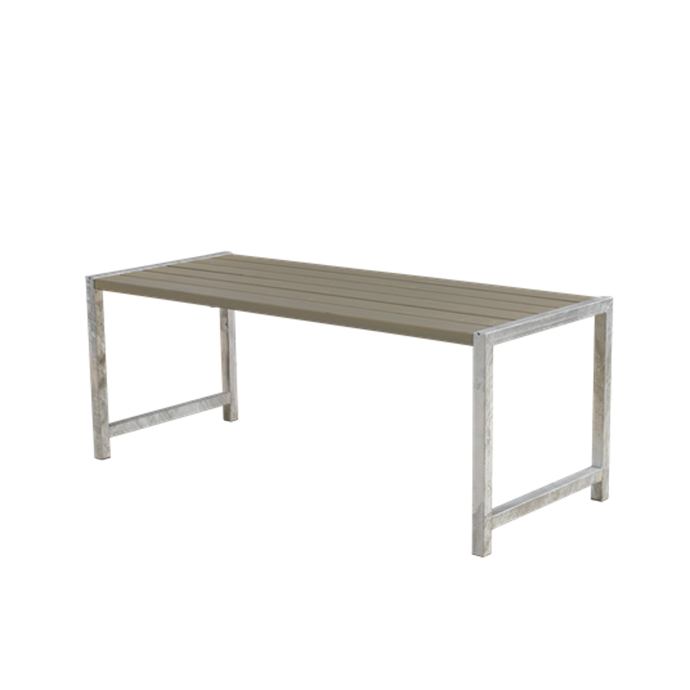 Table de jardin plank 6pers - bois autoclave - lasure gris vert