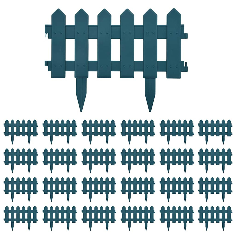 Bordures de pelouse 25 pcs vert 10 m pp