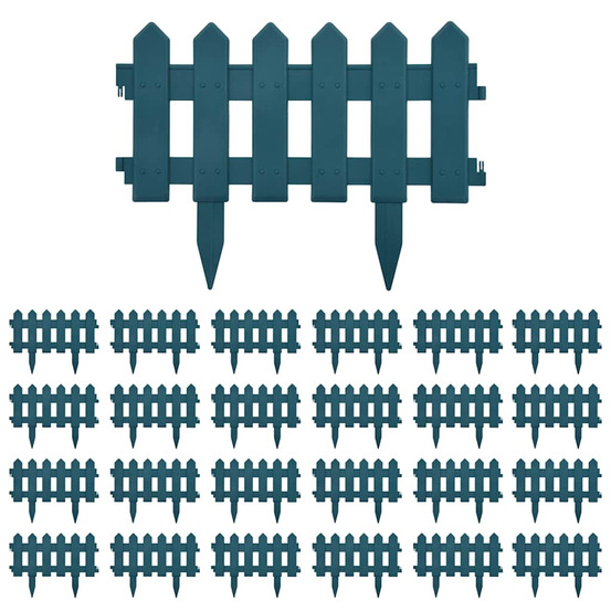 Bordures de pelouse 25 pcs vert 10 m pp