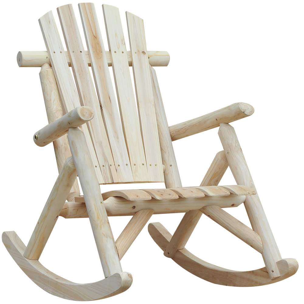 Fauteuil à bascule, fauteuil inclinable, en bois de sapin naturel