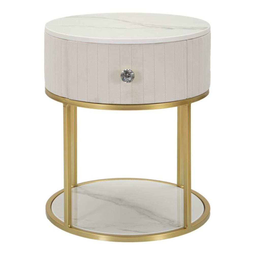 Table de chevet effet marbre 