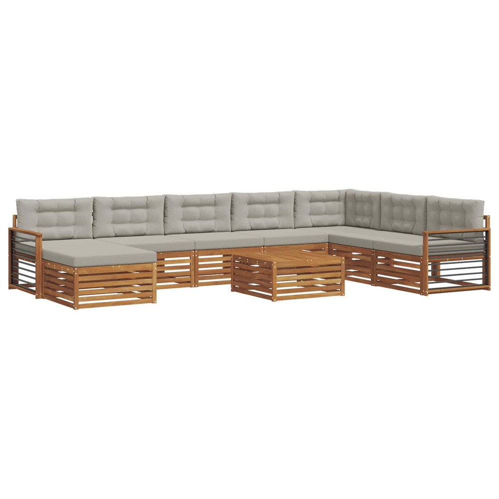 Ensembles de canapés avec coussin 9 pcs gris naturel et clair