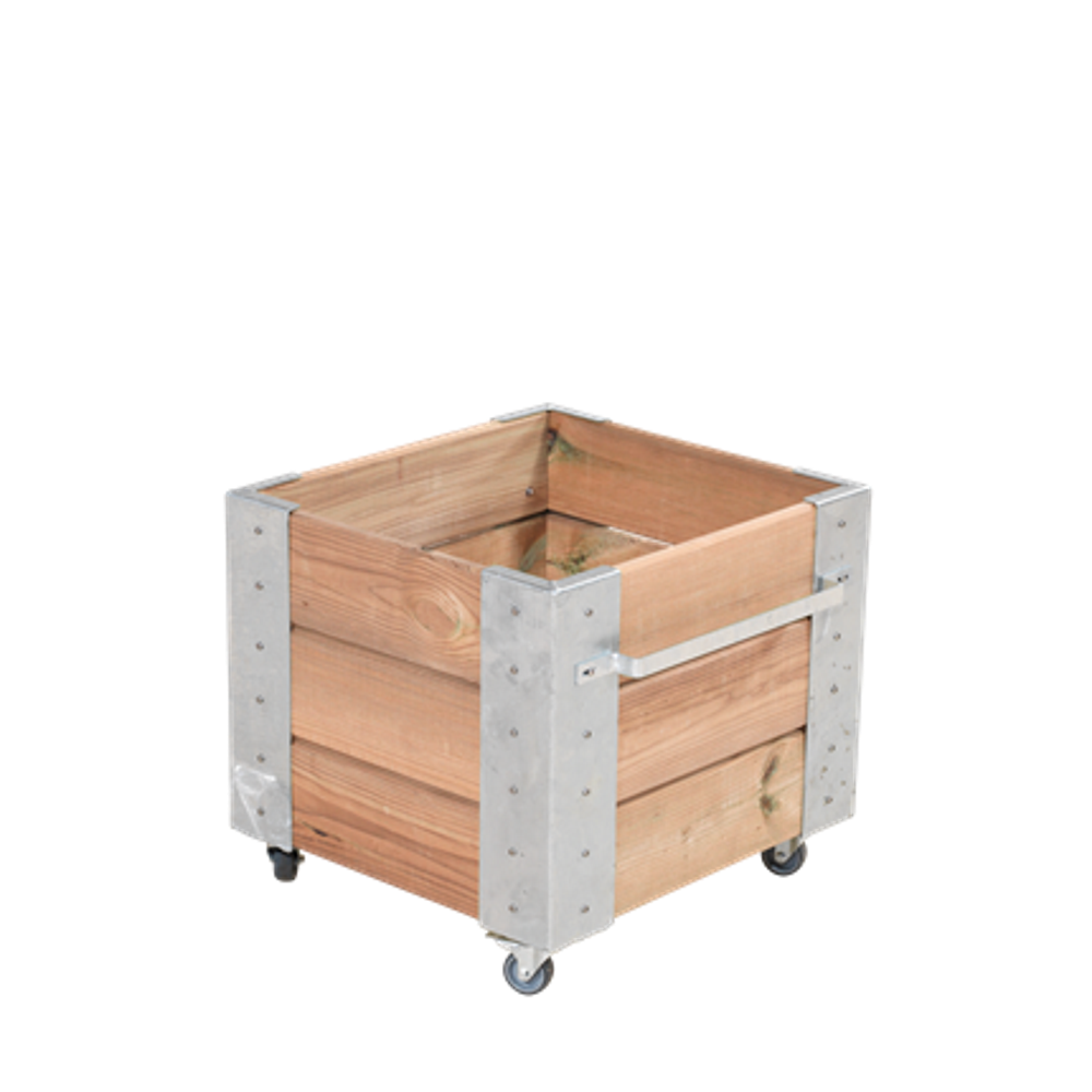 Jardinière bois carrée carré cubic 46x50x45cm – mélèze de sibérie