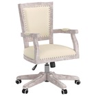 Chaise pivotante de bureau beige lin