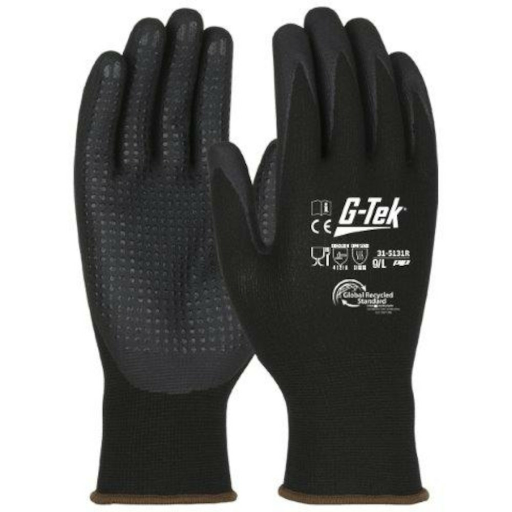Gants de travail g tek® 3rx™ t 10 recyclé avec enduit en mousse nitrile + picots pip france 31 5131r 10