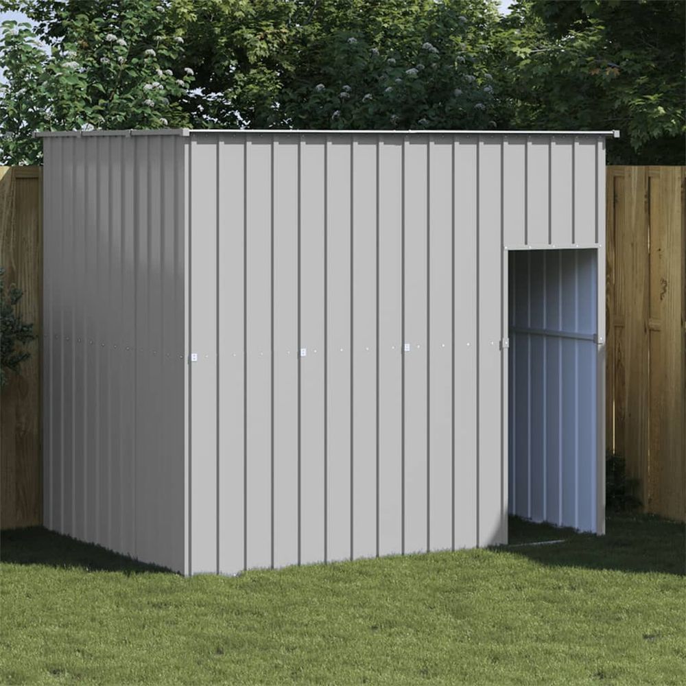 Grande niche pour chien acier galvanisé avec toit extérieur gris clair