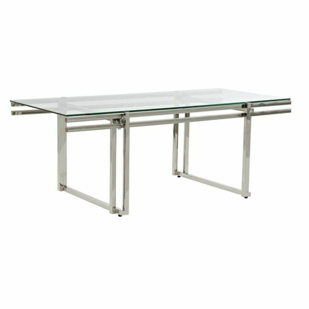 Table basse thyann verre acier inoxydable (120 x 60 x 45 cm)
