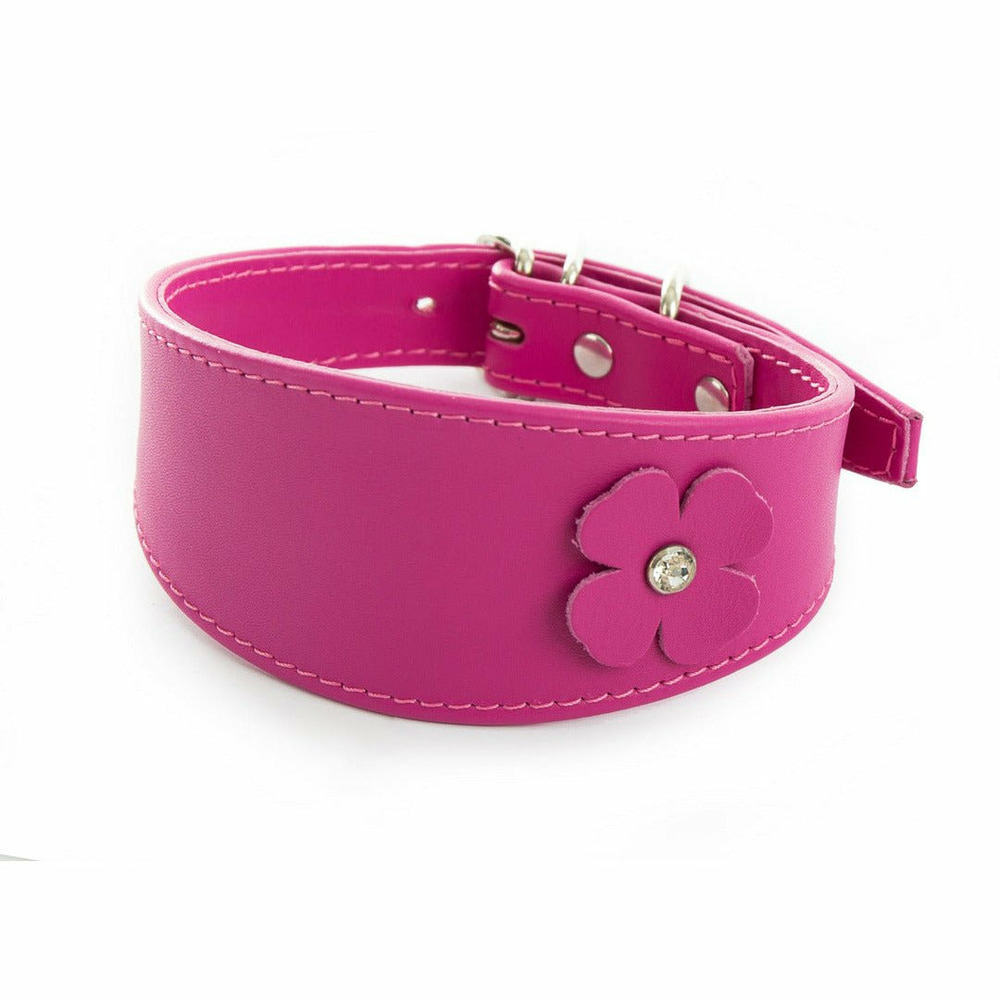 Collier pour chiens en cuir avec strass swarovski pour whippets et lévriers