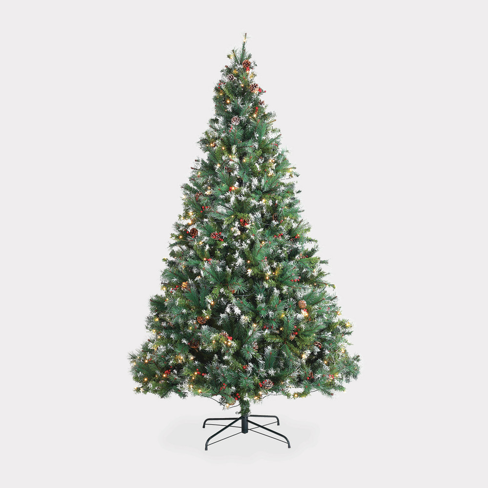 Sapin de noël artificiel deluxe de 240 cm avec guirlande lumineuse