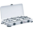 Plaque de cuisson gaz portable 3 feux 4100w bruleurs inox réchaud gaz butane ou propane