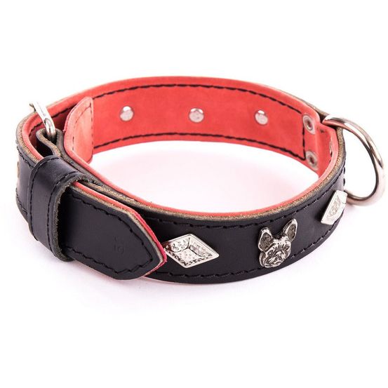 Collier en cuir pleine fleur pour bouledogue