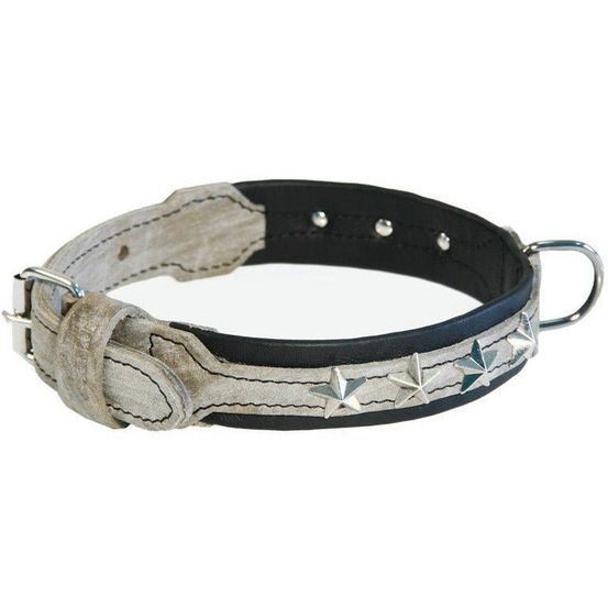 Collier pour chiens en cuir pleine fleur doublé en agneau souple