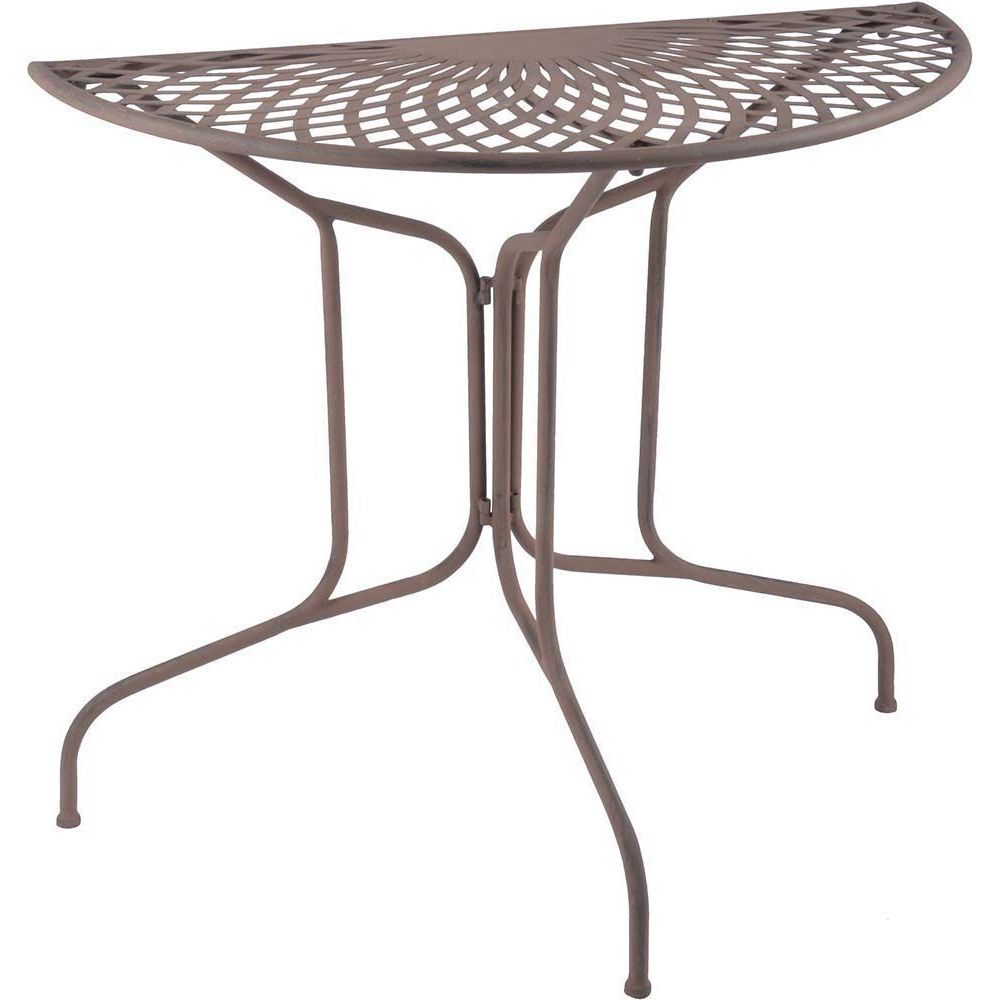 Table de jardin en métal rosace demi-ronde | Truffaut