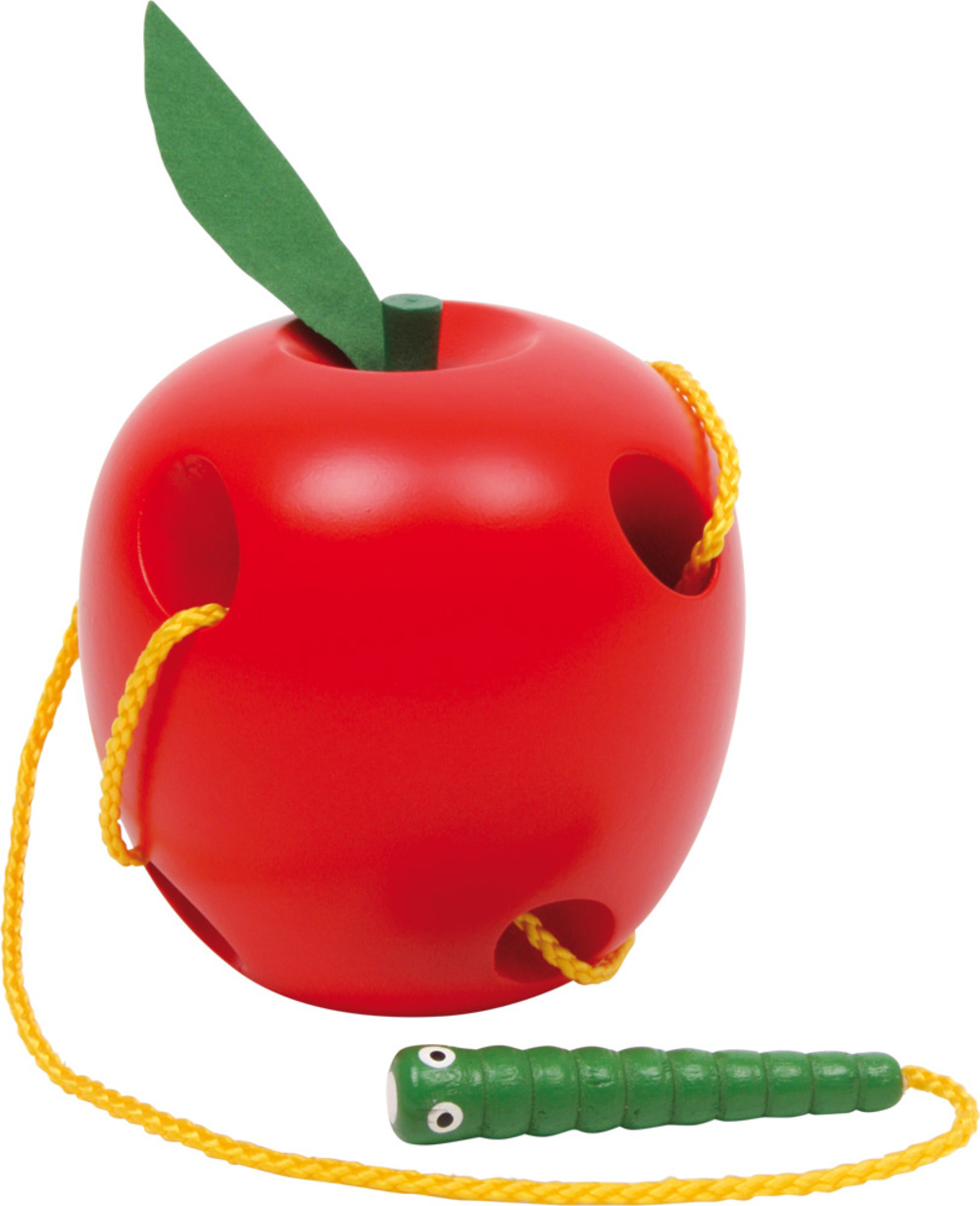 Pomme en bois à enfiler