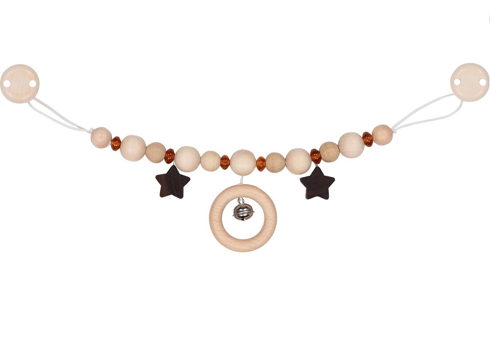 Chaîne poussette bois et ambre