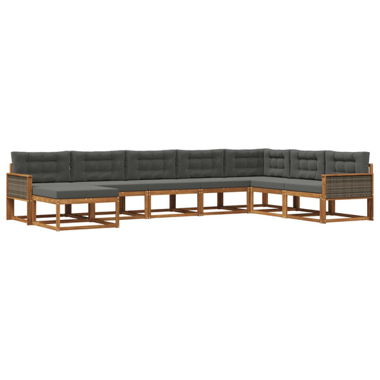 Ensemble de canapés d'extérieur 8 pcs naturel et anthracite
