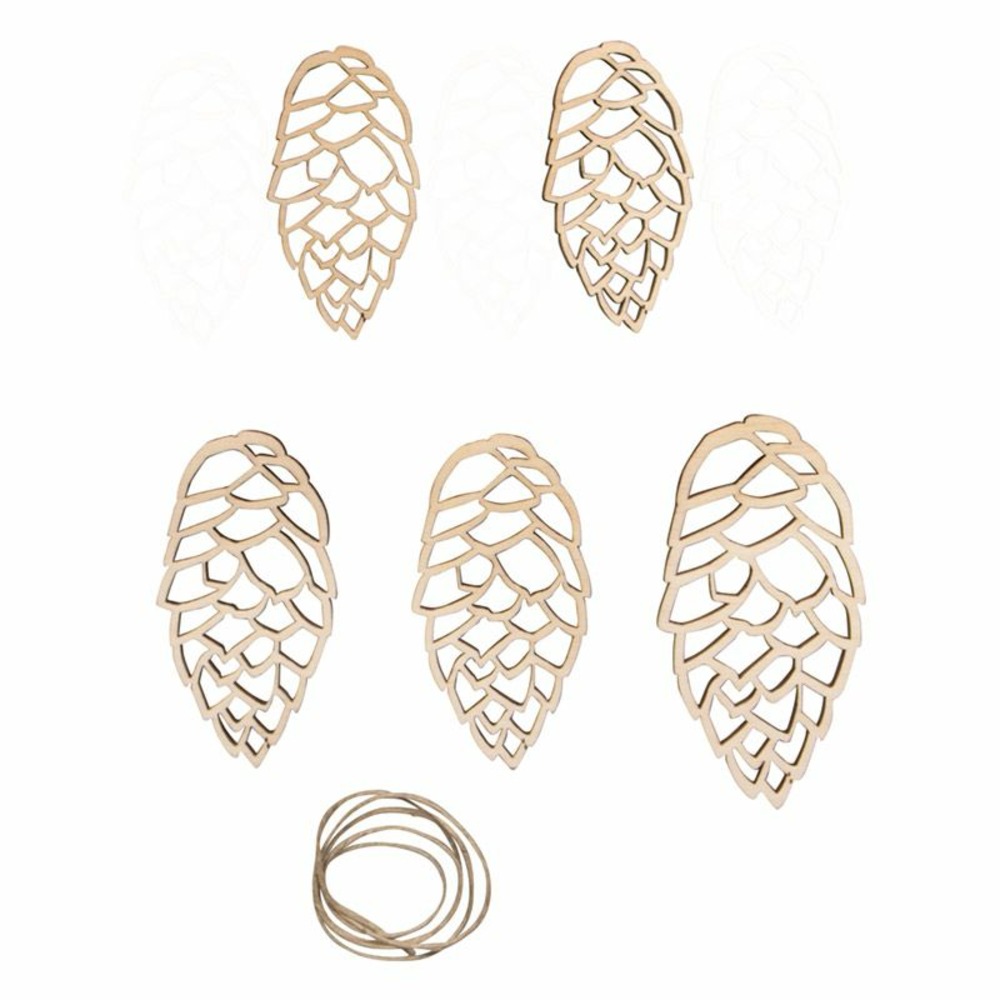 Décorations en bois à suspendre 5,5 à 10 cm - pommes de pin