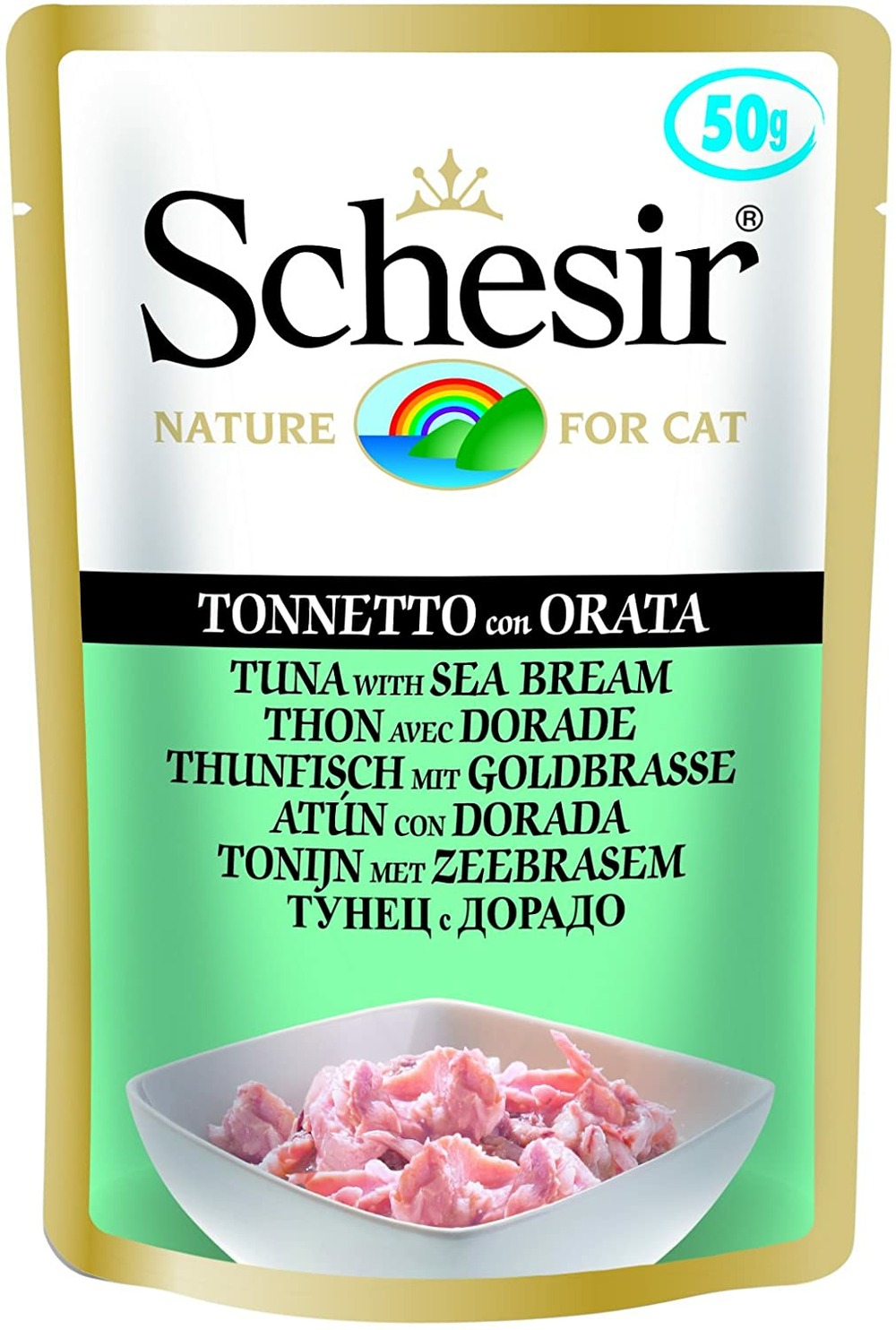 Patée en sachet humide chat 50 g thon daurade 50gr