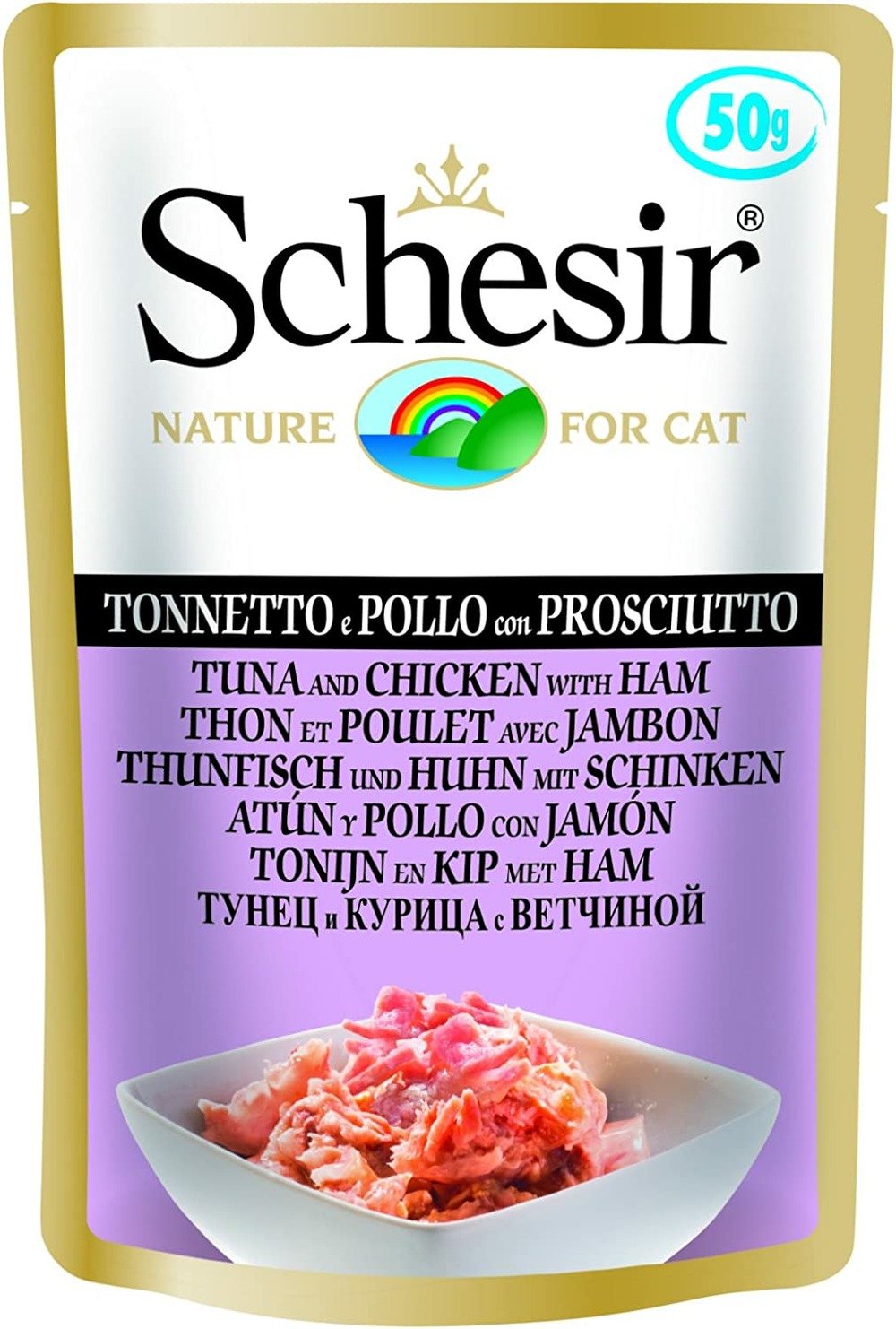 Patée en sachet humide chat 50 g poulet jambon 50gr