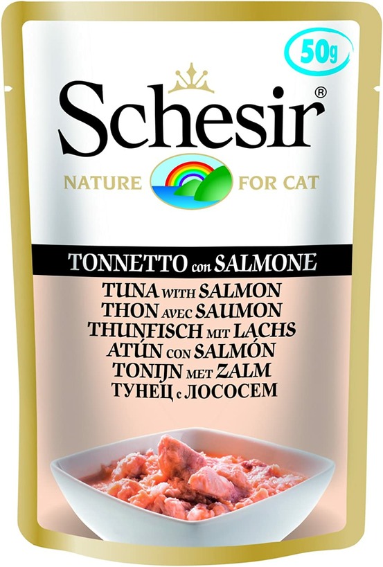 Patée en sachet humide chat 50 g thon saumon 50gr